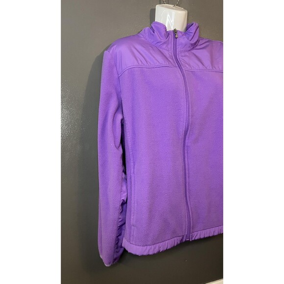 Izod PerformX Jacket Womens Medium Purple Fleece Full Zip Mock Neck Pockets - Picture 2 of 6